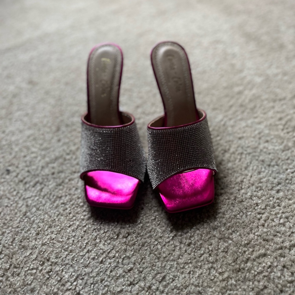 Elegant Pink and Silver Women's Heels